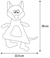 Flamingo Zabawka dla psa pluszowy Lis brązowy. Materiał: plusz i wykończony sztruksem. Z piszczącym i trzeszczącym dźwiękiem dla dodatkowej zabawy. Brak wypełnienia w środku_3