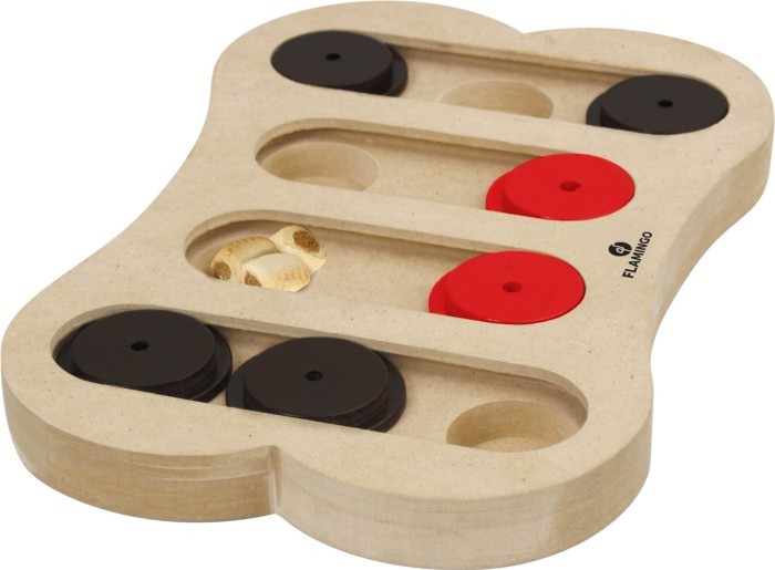 Flamingo Zabawka interaktywna dla psa Apollo. Materiał: płyta MDF. Zabawka zapewnia Twojemu zwierzakowi stymulację umysłową. Antypoślizgowa