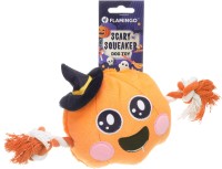 Flamingo zabawka dla psa Halloween Dynia. Materiał: plusz. Z piszczałką dla dodatkowej zabawy_2