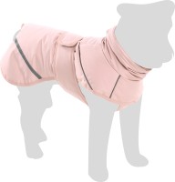 Flamingo Kurtka dla psa Cujo różowa. Można prać w temperaturze 30°C. Pasek na brzuch zapinany na rzep i regulowane gumki na tylne nogi. Z otworem na podpięcie smyczy do obroży. Odblaskowe paski_2