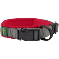 Hunter Obroża dla psa Maldon czerwona. Obroża nie posiada pierścieni ani innych metalowych okuć. Specjalny ring wykonany jest z wytrzymałego materiału tekstylnego. Takie rozwiązanie sprawia, że element będzie przyjazny dla alergików_2