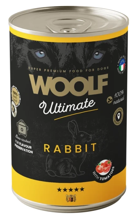 WOOLF Karma mokra dla psa królik z pomidorami 400 g
