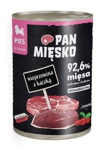 PROMOCJA Pan Mięsko Karma mokra dla szczeniaka Wieprzowina z kaczką 400 g