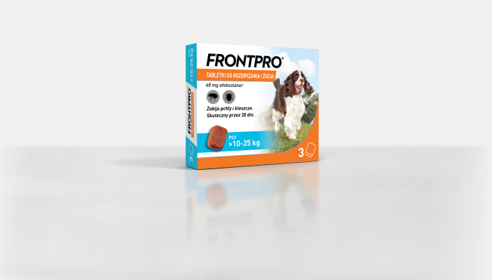 FRONTPRO Tabletki dla psa na pchły i kleszcze 10-25 kg opakowanie 3 szt.