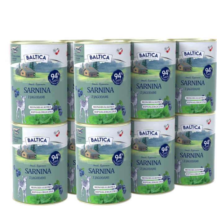 Baltica Karma mokra dla psa Sarna z jagodami 400 g