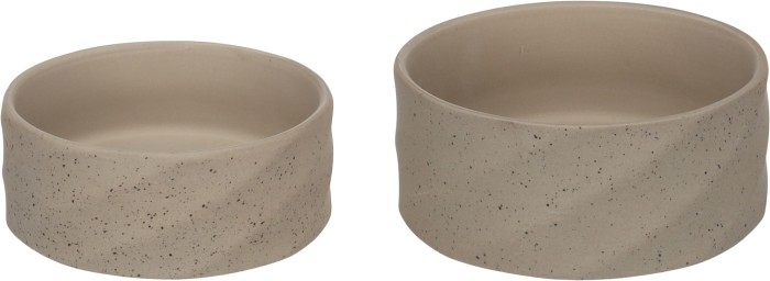 Flamingo Miska ceramiczna dla psa Hasel szara. Okrągła miska dla psa wykonana jest z ceramiki. Jej nieregularna faktura i kropki nadają odpowiedniego charakteru.