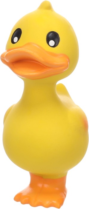 Flamingo Zabawka dla psa lateksowa kaczka żółta. W kształcie słodziutkiej kaczuszki. Materiał: lateks. Z piszczałką dla dodatkowej zabawy