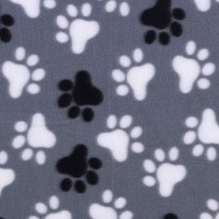 Flamingo Kocyk dla psa i kota Esma w łapki szary. Wykonany jest z miękkiego pluszu. Szary odcień oraz nadrukowane łapki dodają ciekawy design. _4