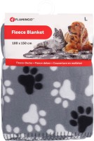 Flamingo Kocyk dla psa i kota Esma w łapki szary. Wykonany jest z miękkiego pluszu. Szary odcień oraz nadrukowane łapki dodają ciekawy design. _5