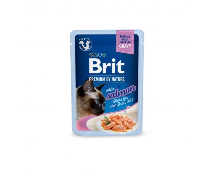 Brit Care Karma mokra dla kotów POUCH GRAVY STERILISED FILLETS SALMON 85 g