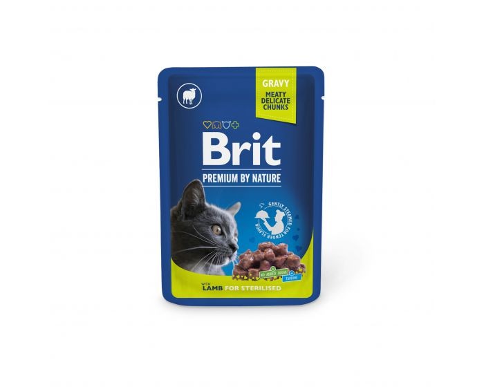 Brit Premium Karma mokra dla kotów PREMIUM POUCHES LAMB FOR STERILIZED 100 g