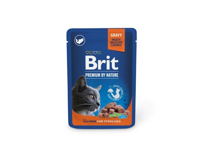 Brit Premium Karma mokra dla kotów PREMIUM  POUCHES SALMON FOR STERILIZED 100 g