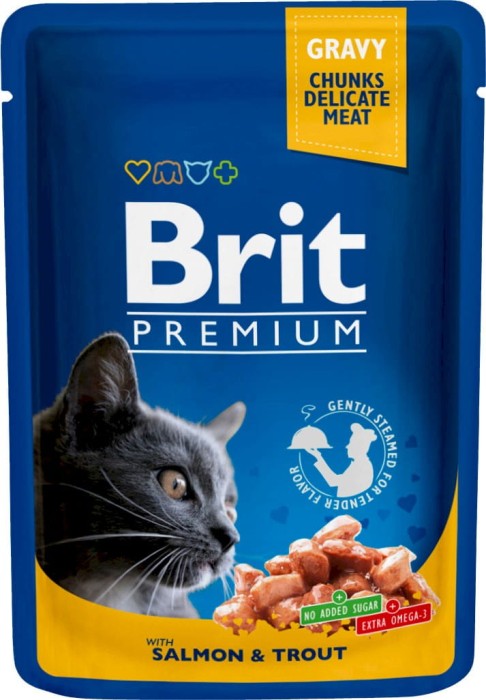 Brit Premium Karma mokra dla kotów PREMIUM POUCHES WITH  SALMON & TROUT 100 g