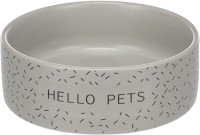 Flamingo Miska ceramiczna dla psa Lada szara. Szara miska wykonana z ceramiki.  Stylowy napis „HELLO PETS”. Dostępna w 3 rozmiarach. _2