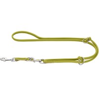 Hunter Smycz przepinana dla psa ze sztucznej skóry Amalfi Round limonkowa