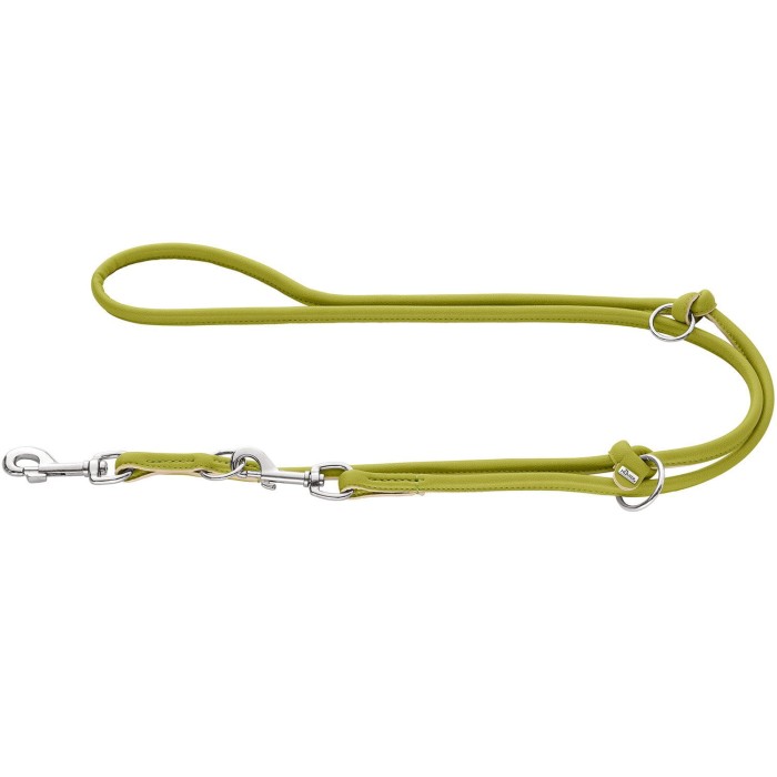 Hunter Smycz przepinana dla psa ze sztucznej skóry Amalfi Round limonkowa