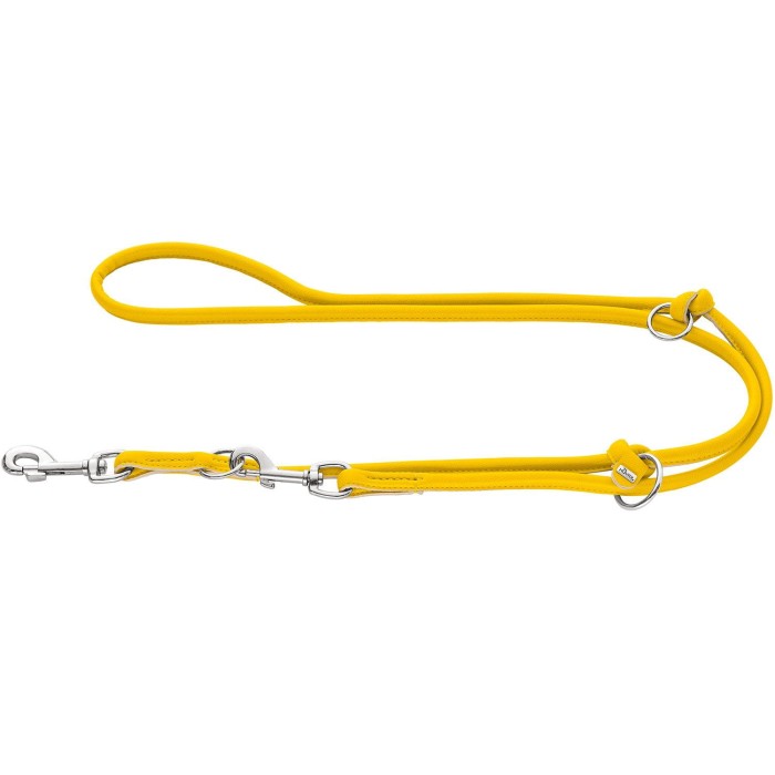 Hunter Smycz przepinana dla psa ze sztucznej skóry Amalfi Round żółta