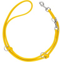 Hunter Smycz przepinana dla psa ze sztucznej skóry Amalfi Round żółta_2