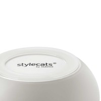 Hunter Miska ceramiczna dla kota Ovada biała_2 Miska na jedzenie lub picie wykonana z wytrzymałej ceramiki.  Antypoślizgowa silikonowa obręcz na podstawie_2