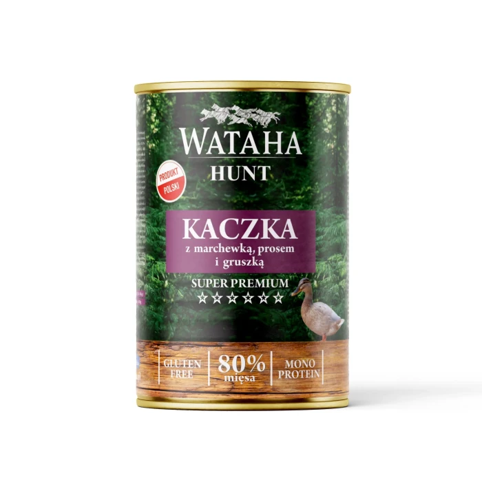 Wataha Hunt Mono Protein 80% Adult Mokra karma dla psa - Kaczka z Prosem 400 g