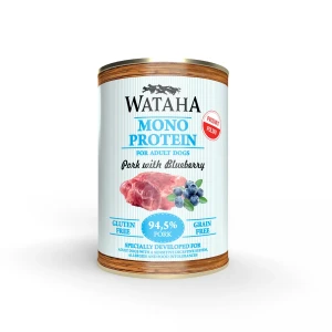 WATAHA MONO PROTEIN ADULT DOG 94,5%  KARMA DLA PSA WIEPRZOWINA Z BORÓWKĄ 400 G 