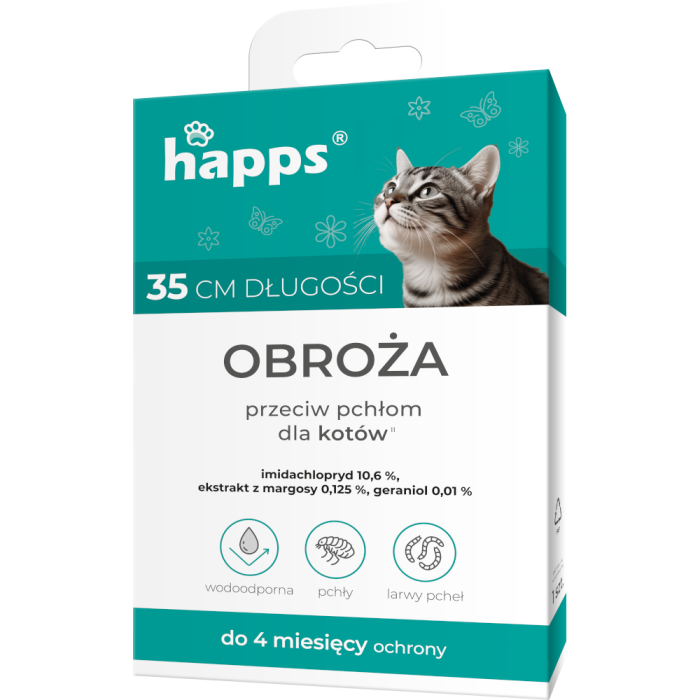 HAPPS – obroża przeciw pchłom dla kotów 35 cm