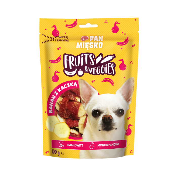 Pan Mięsko Przysmak dla psa Fruits & Veggies Banan z kaczką (dorosły) 100 g