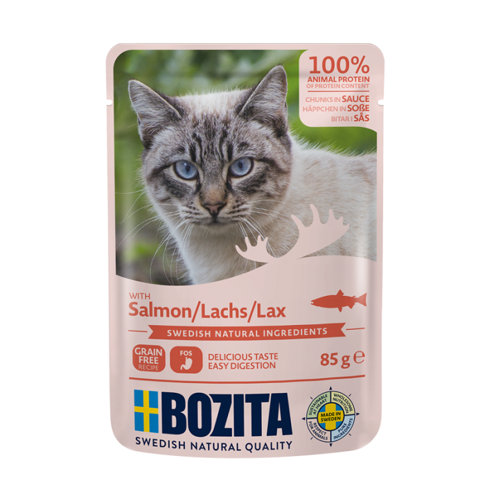 BOZITA Karma dla kota kawałki w sosie z łososiem 85 g