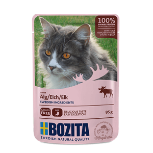 BOZITA Karma dla kota kawałki w galaretce z łosiem 85 g