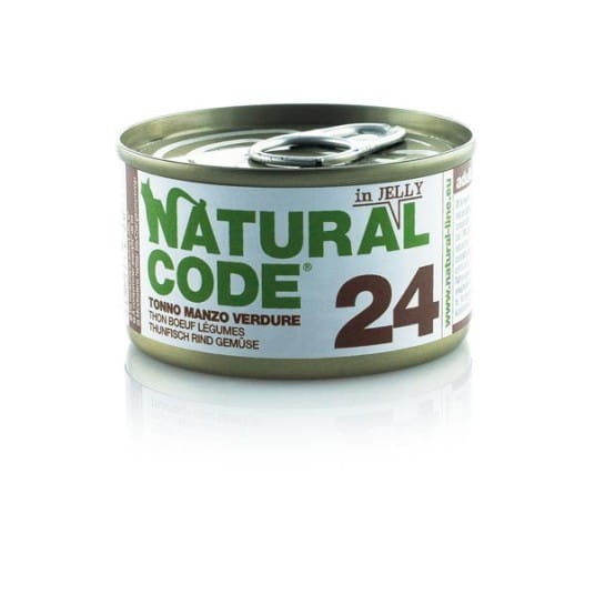 Natural Code Mokra karma dla kota 24 galaretka tuńczyk wołowina warzywa 85 g
