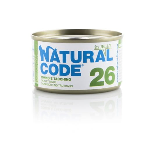 Natural Code Mokra karma dla kota 26 galaretka tuńczyk indyk 85 g