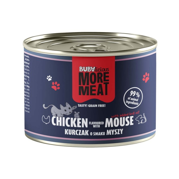 BUBAlicious More Meat karma dla kota duo KURCZAK MYSZ 185 g