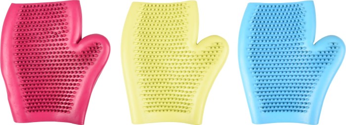 Flamingo Gumowa rękawica dla psa Glove. Gumowe ząbki mogą być również użyte jako masażer oraz do rozprowadzania szamponu podczas kąpieli pupila.