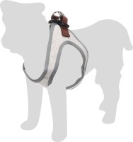 Flamingo Szelki dla psa Nelson szare. Materiał: nylon Klamra zatrzaskowa Z 2 pierścieniami odciążającymi, aby zmniejszyć nacisk na zamek. Chromowane metalowe pierścienie_3