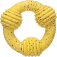 Flamingo Zabawka dla psa Freckles Ring Mix. Materiał: lateks. Z piszczałką dla dodatkowej zabawy. Żółta