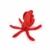 Spike Zabawka dla psa Kawaii Plush Squid kałamarnica. Miękka i przyjemna w dotyku. W czerwonym kolorze. W kształcie kałamarnicy. W środku posiada piszczałkę. _3