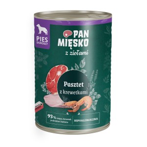 Pan Mięsko Karma mokra dla psa z Ziołami Pasztet z krewetkami 400 g