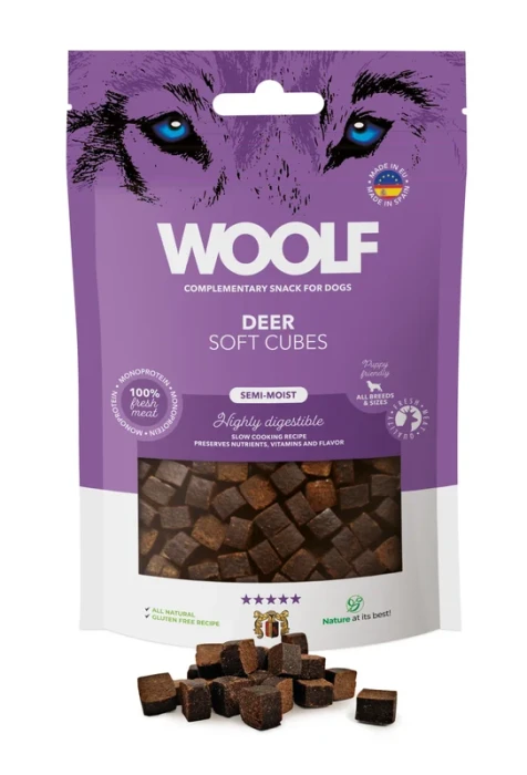 Woolf Soft Smaczki półmiękkie dla psa cubes deer 100 g
