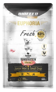 EUPHORIA Fresh Karma dla szczeniąt  Turkey Monoprotein (mini i małe rasy) 0,5 kg
