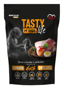 Tasty Dogs Life  Mokra karma dla szczeniąt KACZKA 90% - danie w galaretce (saszetka) 500 g