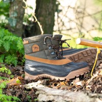 BlackFox  Buty zimowe unisex Hawson khaki. W dolnej części cholewki wykonane z syntetycznej gumy SEBS. Wodoodporne. Antypoślizgowa podeszwa. Wysoka cholewka z poliamidu jest hydrofobowa. Obuwie wyściełane jest lekkim poliestrowym futerkiem_2