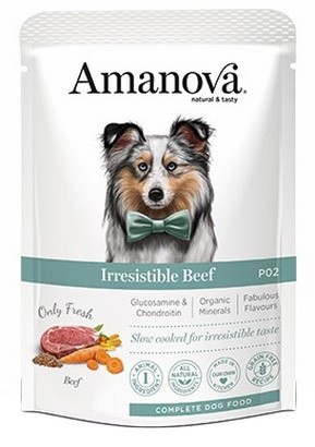 Amanova Dog Adult Irresistible Beef - wilgotna karma dla psów z wołowiną saszetka 100 g