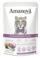 Amanova Cat Sterilised Fish & Turkey. Karma dla kota - biała ryba i indyk saszetka 85 g