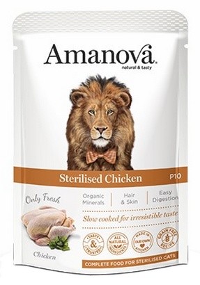 Amanova Cat Sterilised Chicken  Mokra karma dla kota - kurczak saszetka 85 g