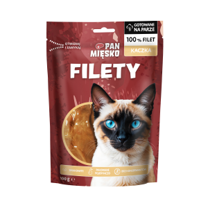 Pan Mięsko Przysmak dla kota Filety Kaczka (dorosły) 100 g (12 szt/op)