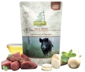 ISEGRIM Mokra karma dla psa Mięso z Dzika + Pasternak z Olejem lnianym i Ziołami leśnymi 410 g