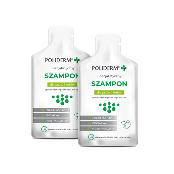 POLIDERM® SZAMPON SASZETKA – pielęgnacja sierści dla psa i kota 15 ml