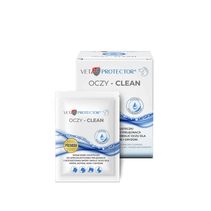 VET PROTECTOR® OCZY – CLEAN – chusteczki do oczyszczania oczu dla psa i kota 20 chusteczek