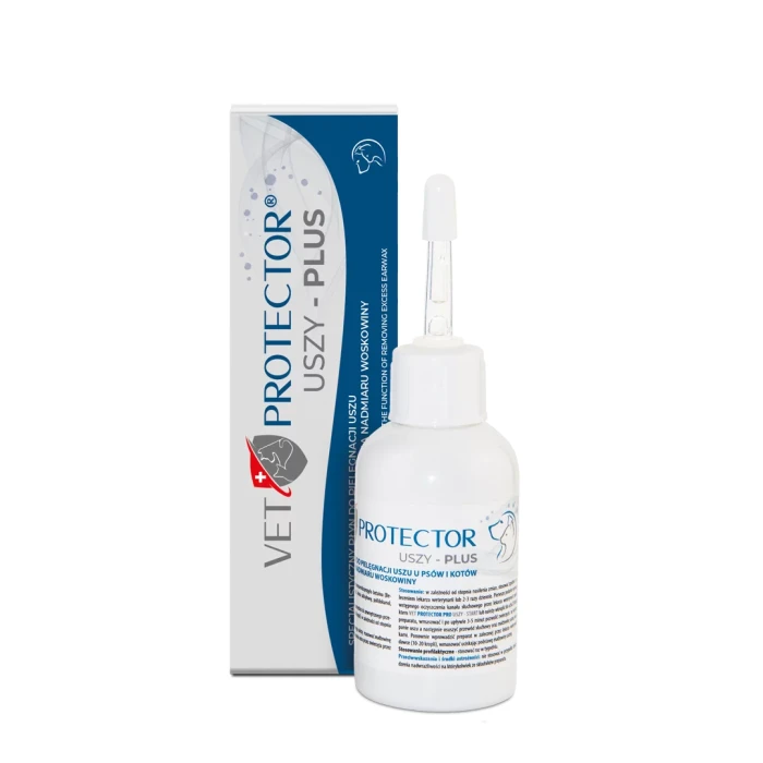 VET PROTECTOR® USZY – PLUS płyn do uszu dla psa i kota 50 ml