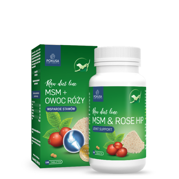 Pokusa Raw Diet Line Owoc dzikiej róży+ MSM dla psów i kotów 150 g